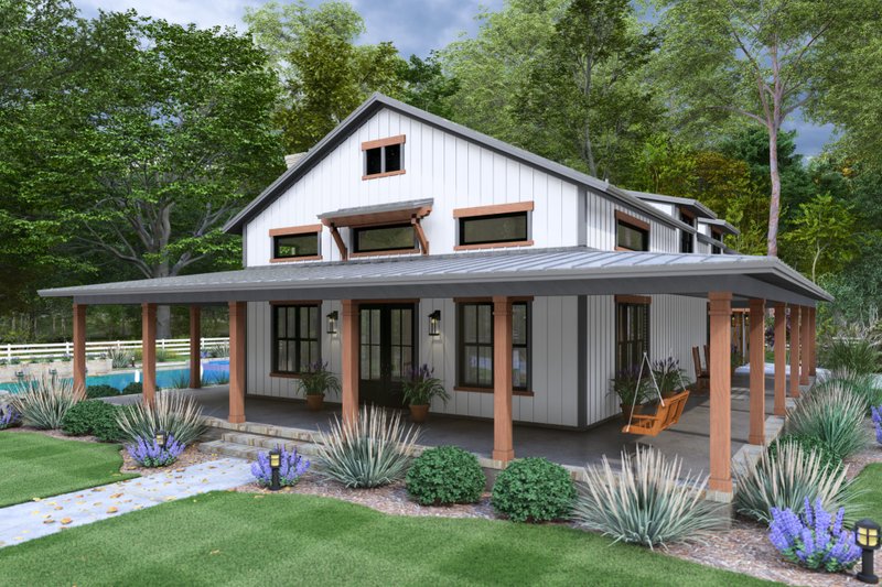 House Blueprint - Exterior - Other Elevation 2 for Barndominium House Plan #120-282 - 3 bed, 3 bath
