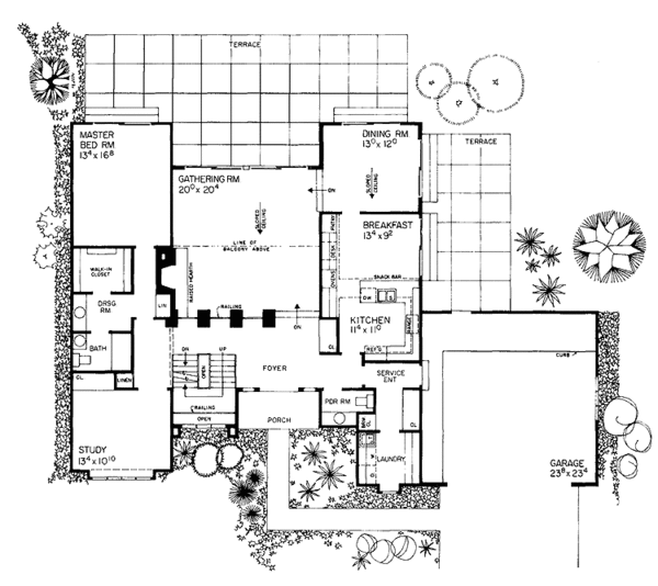 Architectural House Design - Contemporary Floor Plan - Main Floor Plan #72-721