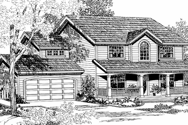 Architectural House Design - Country Exterior - Front Elevation Plan #966-37