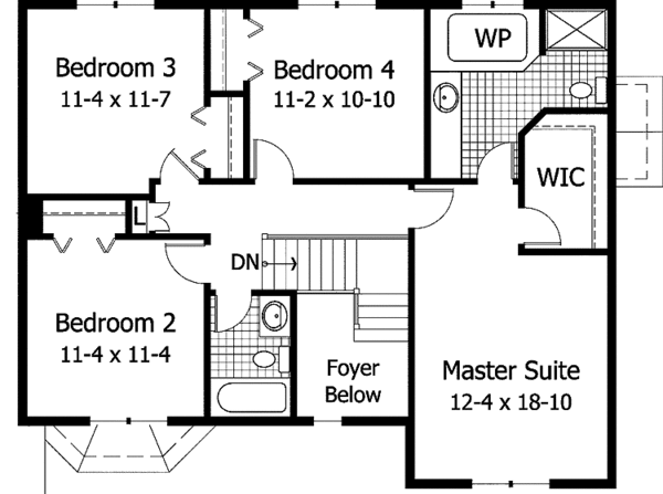 Dream House Plan - Country Floor Plan - Upper Floor Plan #51-720