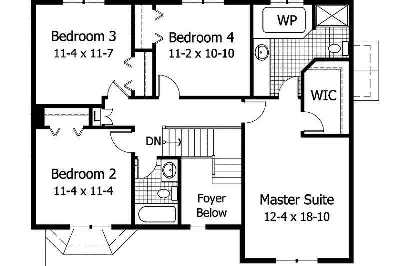 Home Plan - Floor Plan - Upper Floor for Country House Plan #51-720 - 4 bed, 2.5 bath