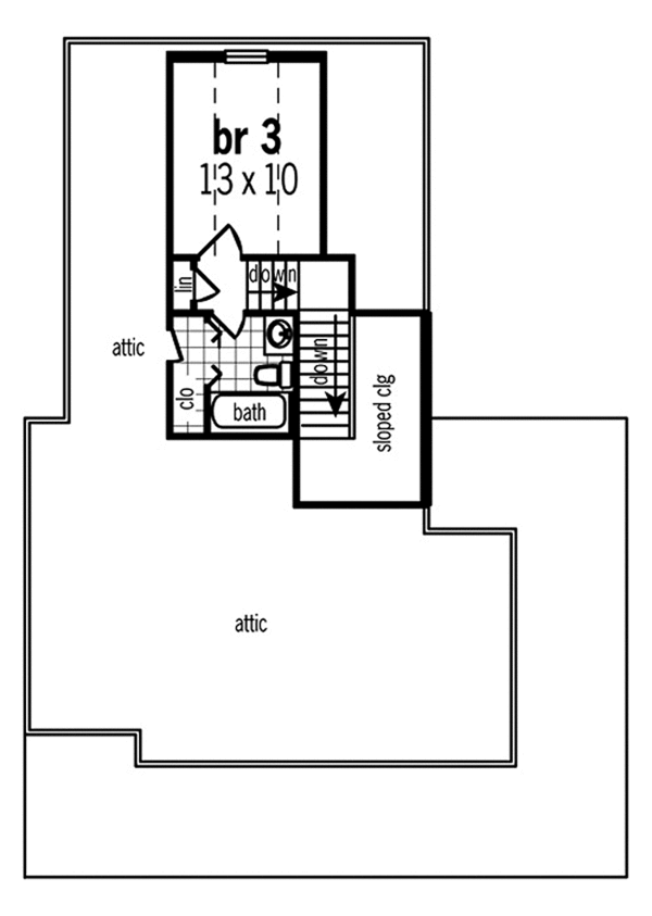 House Design - Country Floor Plan - Upper Floor Plan #45-533