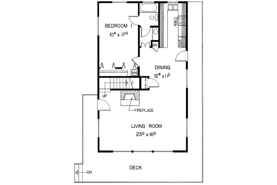 Floor Plan - Main Floor for Contemporary House Plan #60-659 - 3 bed, 2 bath