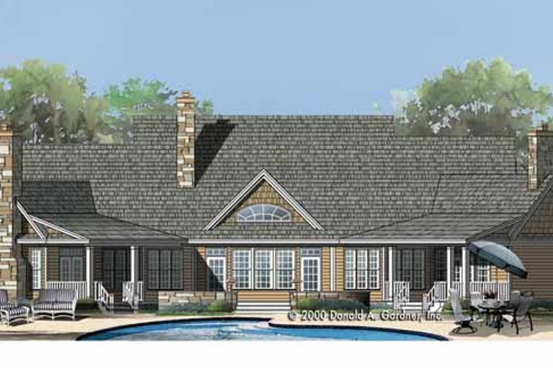 Home Plan - Exterior - Rear Elevation for Country House Plan #929-755 - 3 bed, 3.5 bath