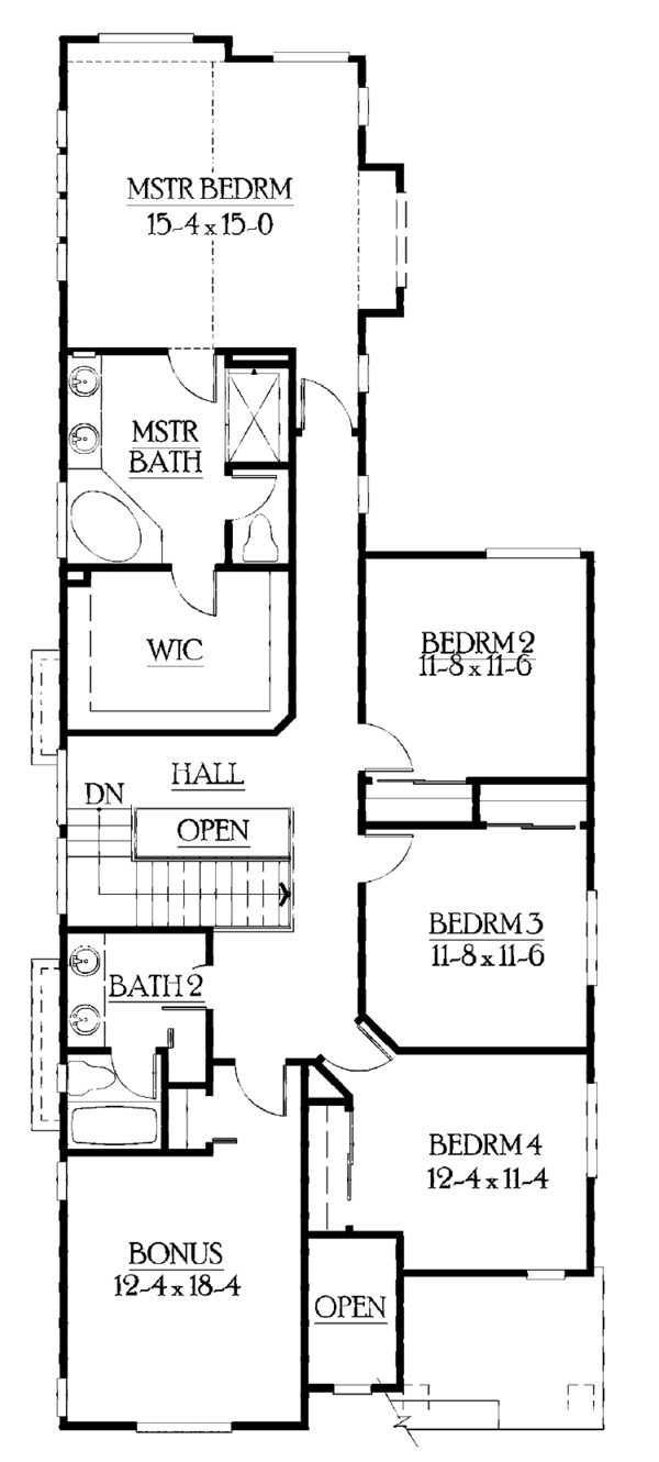 Dream House Plan - Craftsman Floor Plan - Upper Floor Plan #132-387