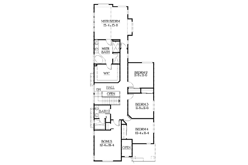 Dream House Plan - Floor Plan - Upper Floor for Craftsman House Plan #132-387 - 4 bed, 2.5 bath