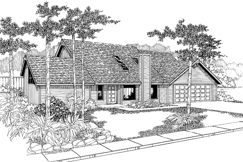 Architectural House Design - Contemporary Exterior - Front Elevation Plan #60-761