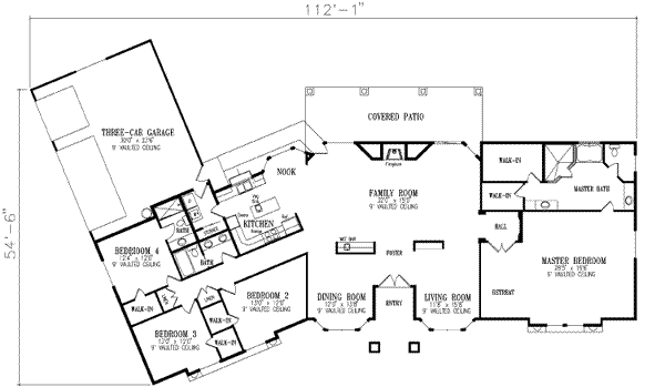 Adobe / Southwestern Floor Plan - Main Floor Plan #1-775