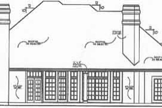 Exterior - Rear Elevation for European House Plan #40-177 - 2 bed, 2 bath