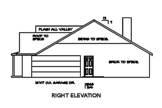 Exterior - Other Elevation 1 for Ranch House Plan #65-482 - 3 bed, 3 bath