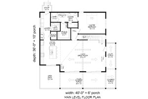 Floor Plan - Main Floor for Country House Plan #932-1181 - 3 bed, 2.5 bath