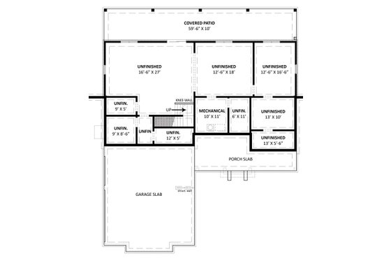 Floor Plan - Lower Floor for Traditional House Plan #119-438 - 3 bed, 2.5 bath