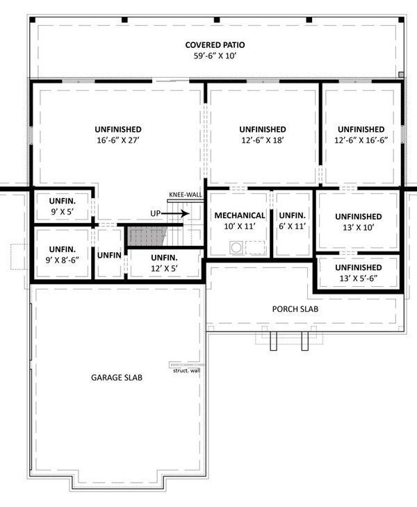 Architectural House Design - Traditional Floor Plan - Lower Floor Plan #119-438