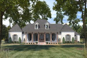 Southern Exterior - Front Elevation Plan #1074-60