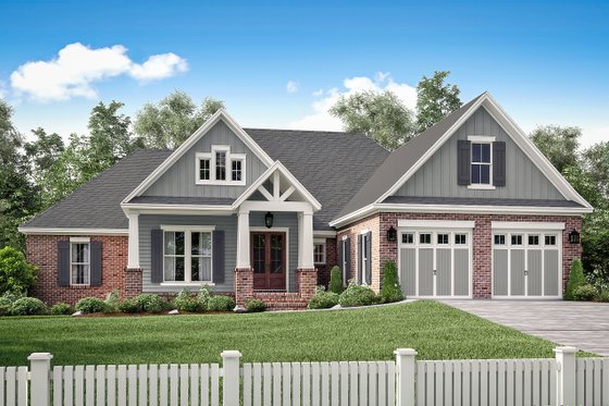 Exterior - Front Elevation 4 for Craftsman House Plan #430-152 - 4 bed, 2.5 bath
