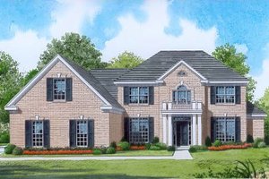 Colonial Exterior - Front Elevation Plan #424-7