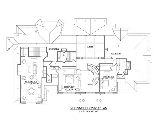 Dream House Plan - European Floor Plan - Upper Floor Plan #1054-92