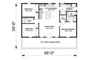 Farmhouse Style House Plan - 3 Beds 2 Baths 1416 Sq/Ft Plan #44-273 