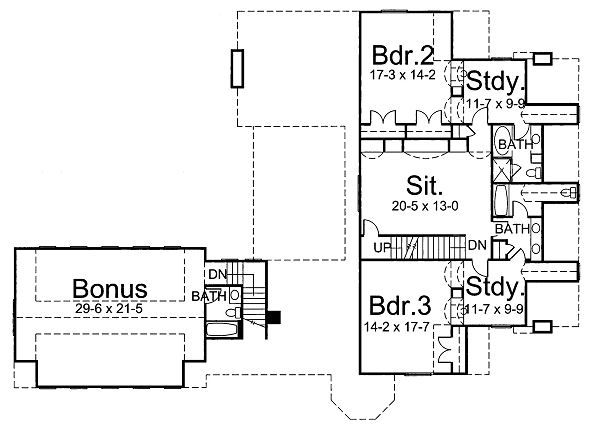 House Blueprint - Classical Floor Plan - Upper Floor Plan #119-252