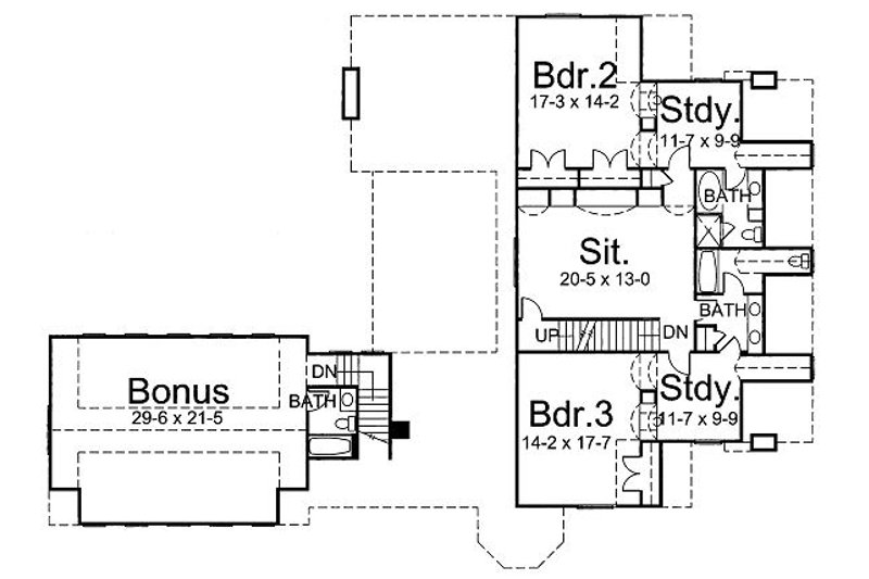 Home Plan - Floor Plan - Upper Floor for Classical House Plan #119-252 - 3 bed, 4.5 bath