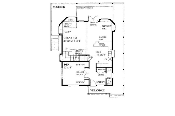 Floor Plan - Main Floor for Cottage House Plan #118-134 - 4 bed, 2.5 bath