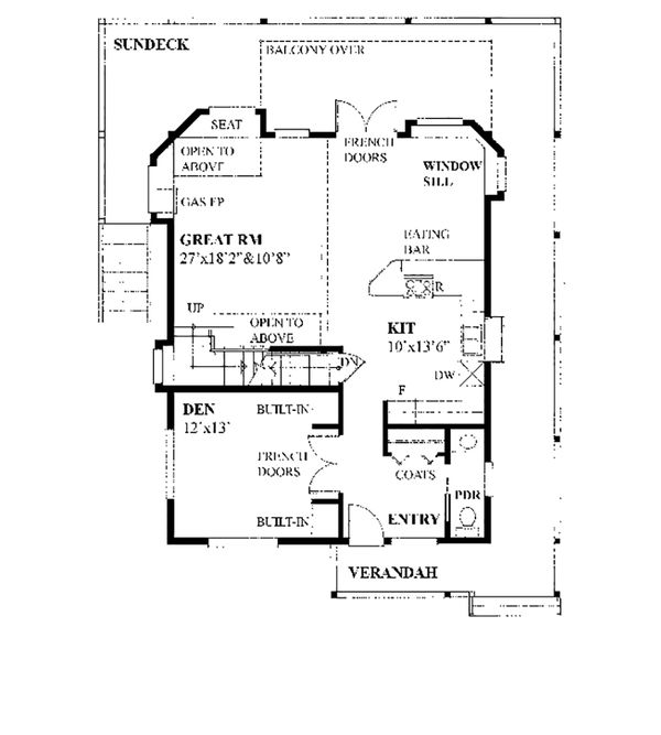 Home Plan - Cottage Floor Plan - Main Floor Plan #118-134