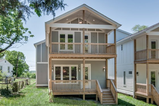 Exterior - Rear Elevation for Bungalow House Plan #1085-3 - 3 bed, 2.5 bath