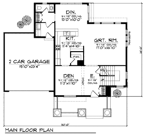 Architectural House Design - Craftsman Floor Plan - Main Floor Plan #70-907