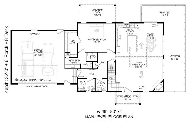 Southern Floor Plan - Main Floor Plan #932-796