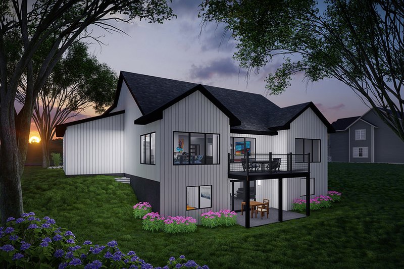Architectural House Design - Exterior - Rear Elevation for Modern House Plan #70-1538 - 4 bed, 3 bath