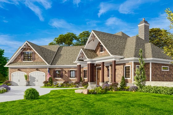 Exterior - Front Elevation 6 for Craftsman House Plan #54-408 - 3 bed, 2 bath