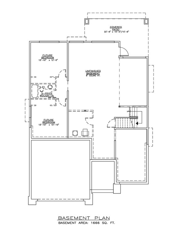 Farmhouse Floor Plan - Lower Floor Plan #1100-42