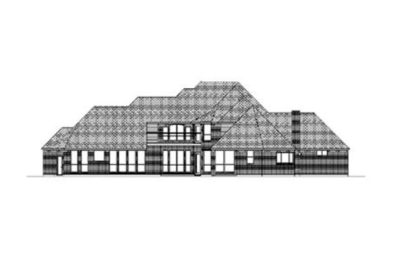 Exterior - Rear Elevation for European House Plan #84-435 - 4 bed, 6 bath