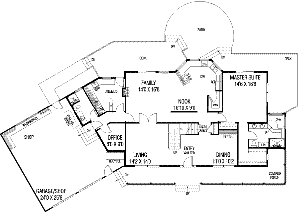 Dream House Plan - Traditional Floor Plan - Main Floor Plan #60-489