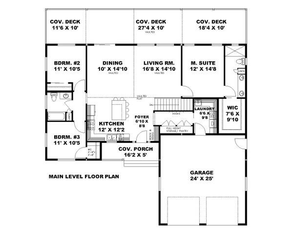 House Blueprint - Craftsman Floor Plan - Main Floor Plan #117-1078