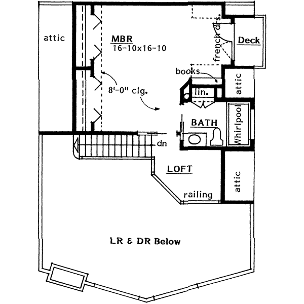 House Blueprint - Cabin Floor Plan - Upper Floor Plan #126-106