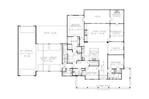 Floor Plan - Main Floor for Farmhouse House Plan #54-471 - 3 bed, 2.5 bath