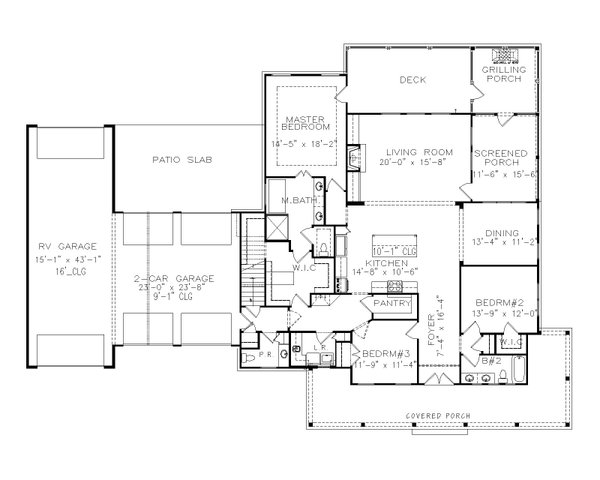 Farmhouse Floor Plan - Main Floor Plan #54-471