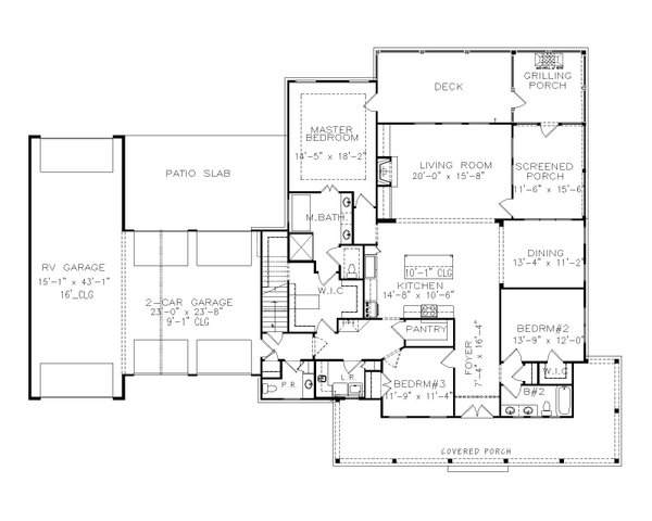Dream House Plan - Farmhouse Floor Plan - Main Floor Plan #54-471