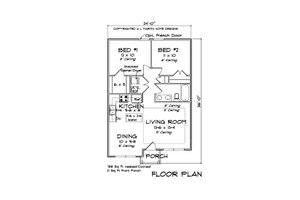 Floor Plan - Main Floor for Cottage House Plan #513-2199 - 2 bed, 1 bath