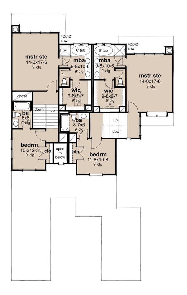 Colonial Floor Plan - Upper Floor Plan #120-288