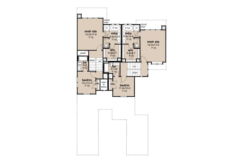 Dream House Plan - Floor Plan - Upper Floor for Colonial House Plan #120-288 - 6 bed, 6 bath