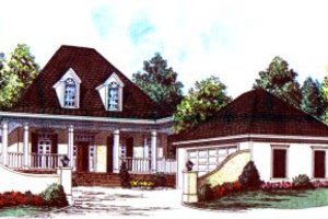 Southern Exterior - Front Elevation Plan #37-167