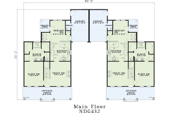 Floor Plan - Main Floor for Country House Plan #17-2023 - 3 bed, 2.5 bath