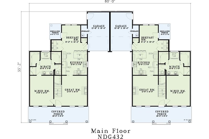 Home Plan - Floor Plan - Main Floor for Country House Plan #17-2023 - 3 bed, 2.5 bath