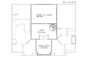 Floor Plan - Upper Floor for Contemporary House Plan #8-226 - 1 bed, 2 bath