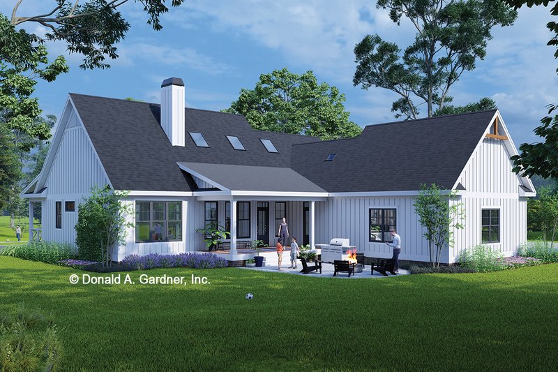 House Blueprint - Exterior - Rear Elevation for Farmhouse House Plan #929-1181 - 3 bed, 2 bath