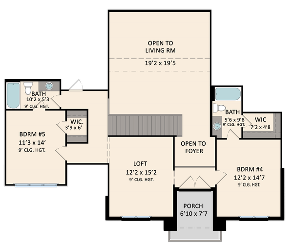 House Design - Traditional Floor Plan - Upper Floor Plan #1081-48