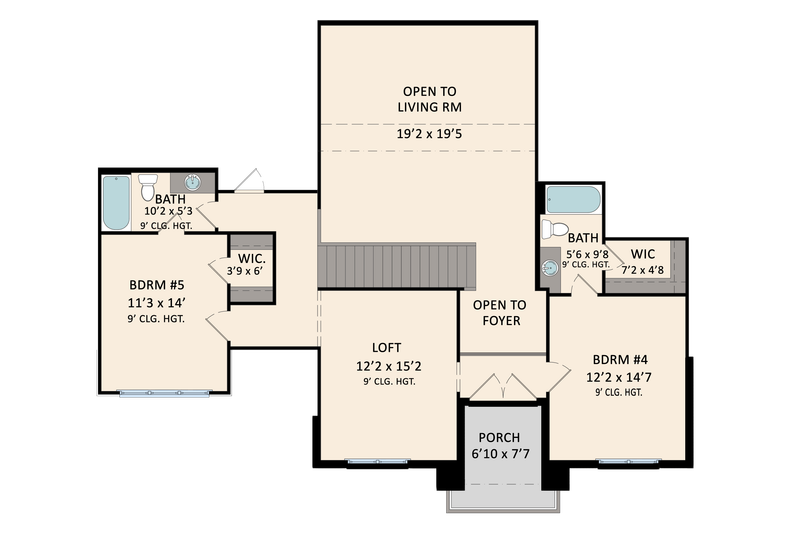 Dream House Plan - Floor Plan - Upper Floor for Traditional House Plan #1081-48 - 5 bed, 5.5 bath