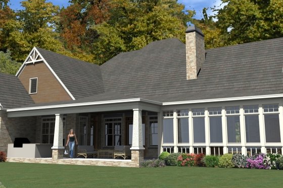 Exterior - Rear Elevation for Craftsman House Plan #63-392 - 5 bed, 3 bath